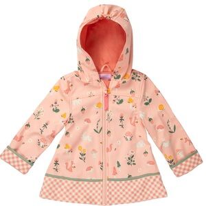 NWT Stephen Joseph “Strawberry” Raincoat with Woodland Creatures